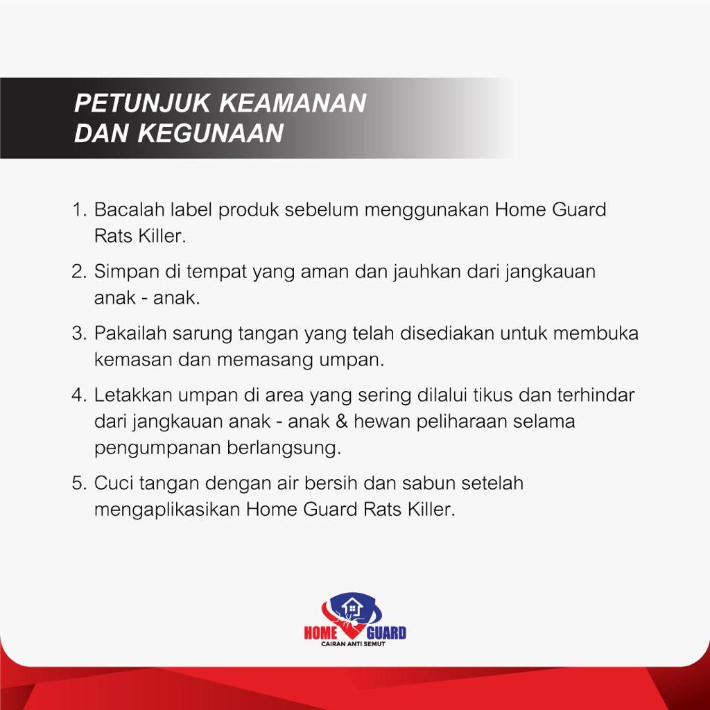 Home Guard Rats Killer 100 gr - 200gr | Racun Tikus Mati Kering Tidak Berbau