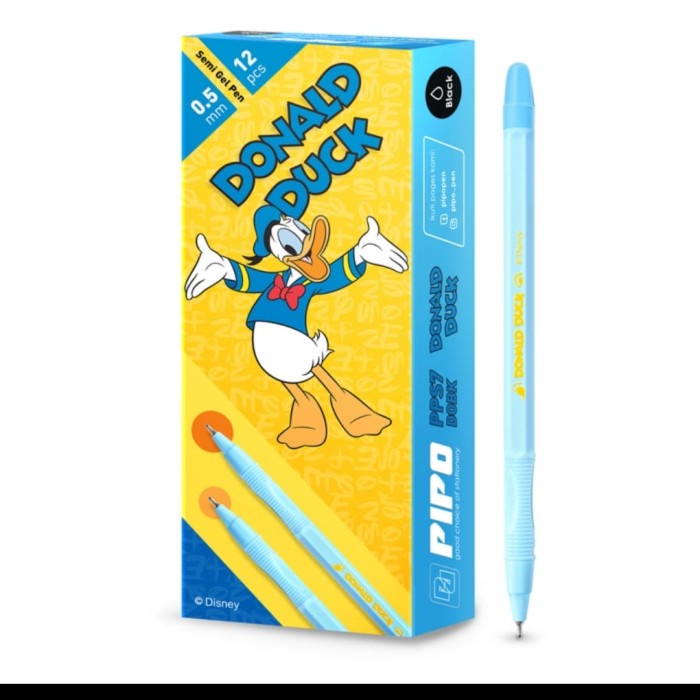 

Terbatas Pulpen Donal Duck Disney Semi Gel Pem 1 Kotak Isi 12 Pulpen Bergaransi