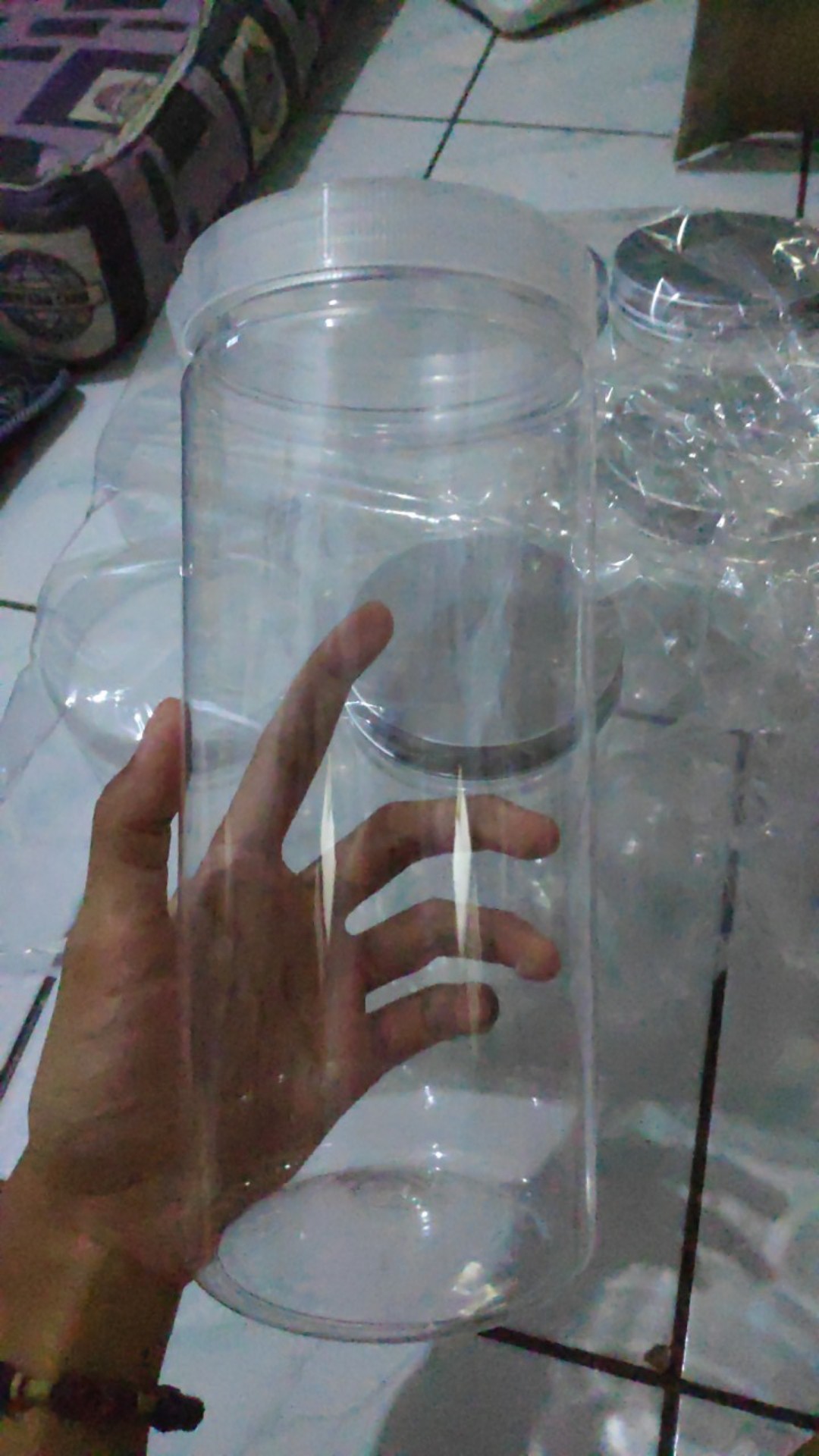 Toples Jar Cylinder 1300 Ml Tutup Bening