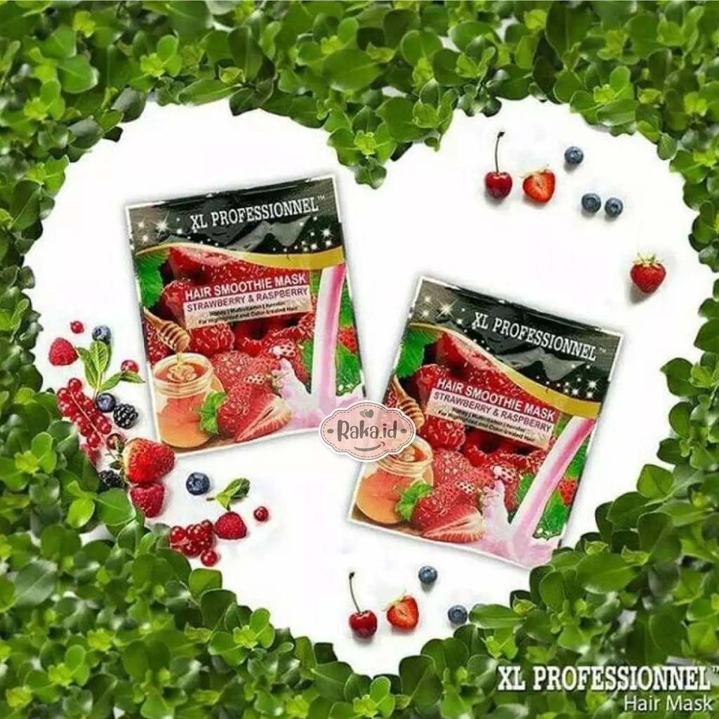 Raka Beauty - 1 pcs XL Professionnel Hair Smoothie Mask 25gr / Hair Mask Strawberry / Blueberry