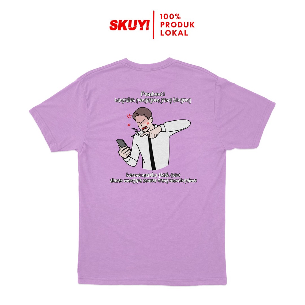 Skuy Kaos Dewasa Pengagum Yang Bingung Unisex Lengan Pendek Lilac Katun Combed 24s SKY32