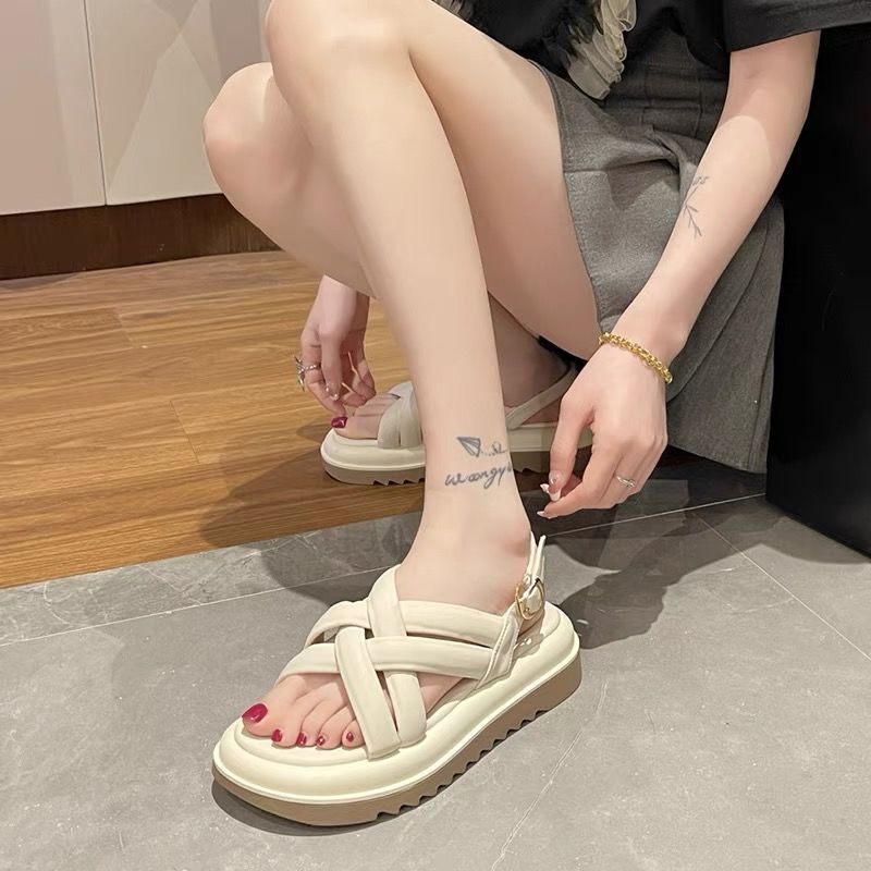 [COZY] Calin Wedges Sandal Tali Korea Fashion Wanita Import