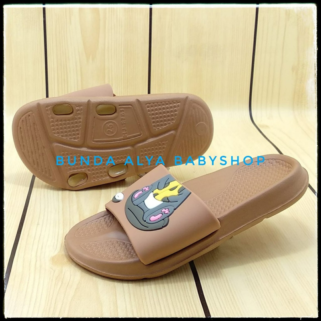 Sendal Anak Perempuan Umur 2 3 4 5 6 Tahun Elastis COKLAT - Sandal Anak Cewek Elastis Size 25 - 35 Karet Anti Licin