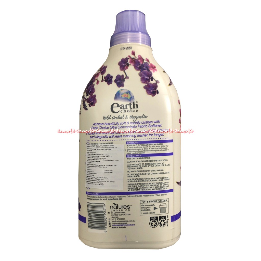 Earth Choice Wild Orchid &amp; Magnolla 1L Fabric Softener Wangi Anggrek EarthChoice