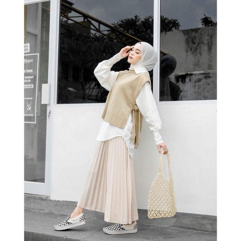 rompi vest knit rajut tali wanita outer korea rajut oversize premium korean style kekinian