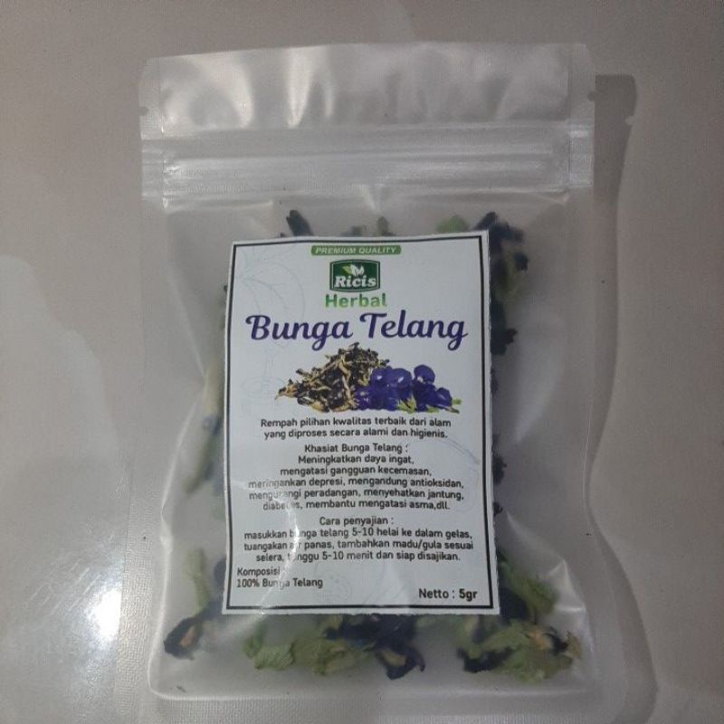 PROMO Bunga Telang kering teh bunga telang butterfly pea flower tea teh herbal teh tradisional netto 10gr