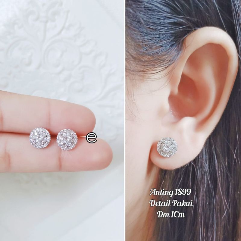 Anting Giwang Titanium Wanita Model Berlian Blink Blink Super Mewah 1