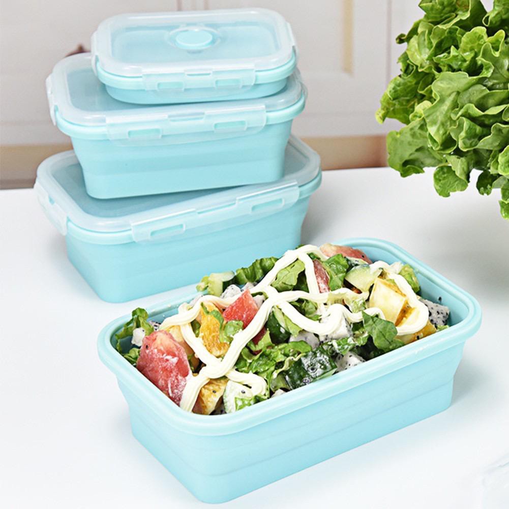 Kotak Makan Siang Lipat Silicone Lunch Box BPA Free anti pecah