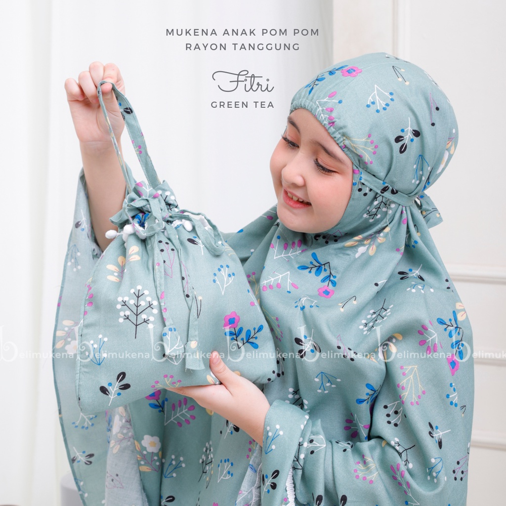 Mukena Anak Pom Pom Rayon Tanggung Fitri