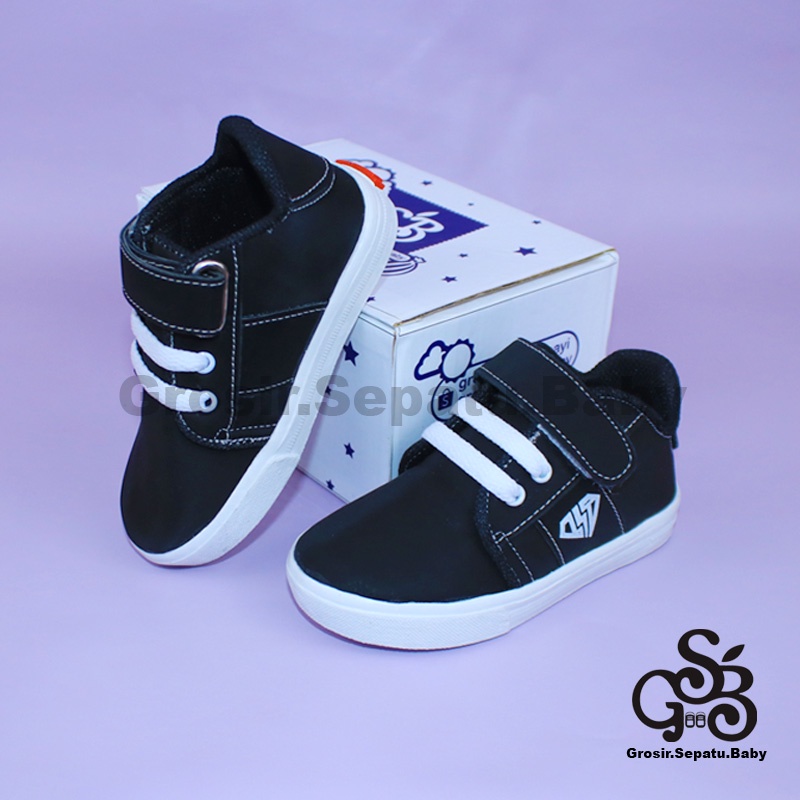 sepatu anak sneakers sepatu anak laki laki sepatu anak perempuan model casual strap kids HITAM polos ringan fleksibel &amp; Anti Slip