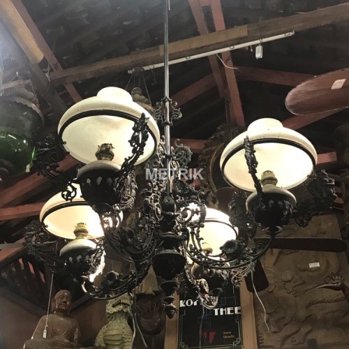 Lampu Gantung Antik Jawa Cabang 4/ Lampu Gantung Katrol Kuno Betawi