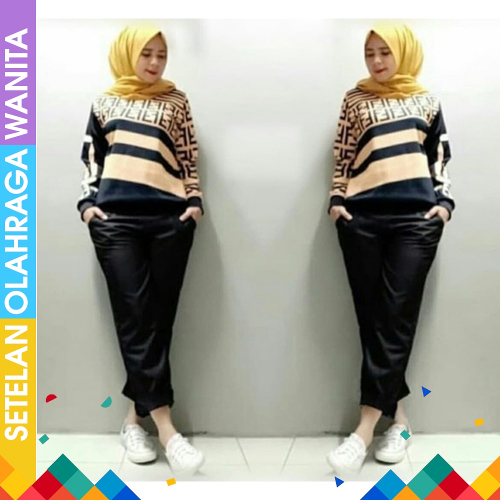 Setelan Baju Senam Olahraga Pink Abu Baju Senam Muslim Baju Senam Aerobik Fitness Zumba Cycling Te