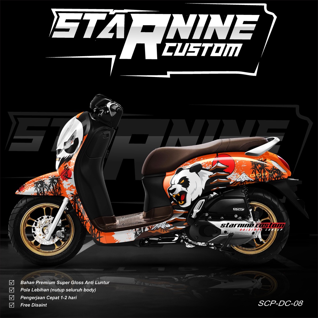 decal scoopy new panda sticker scoopy 2021 full body stiker scoopy