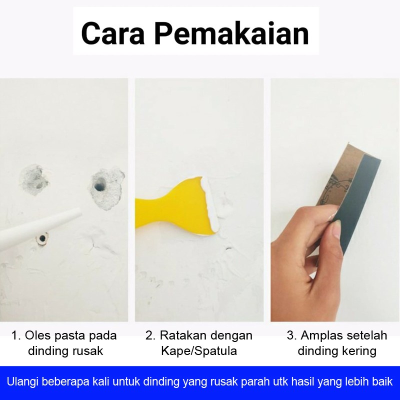 pasta magic wall penambal dinding dempul anti rontok retak air