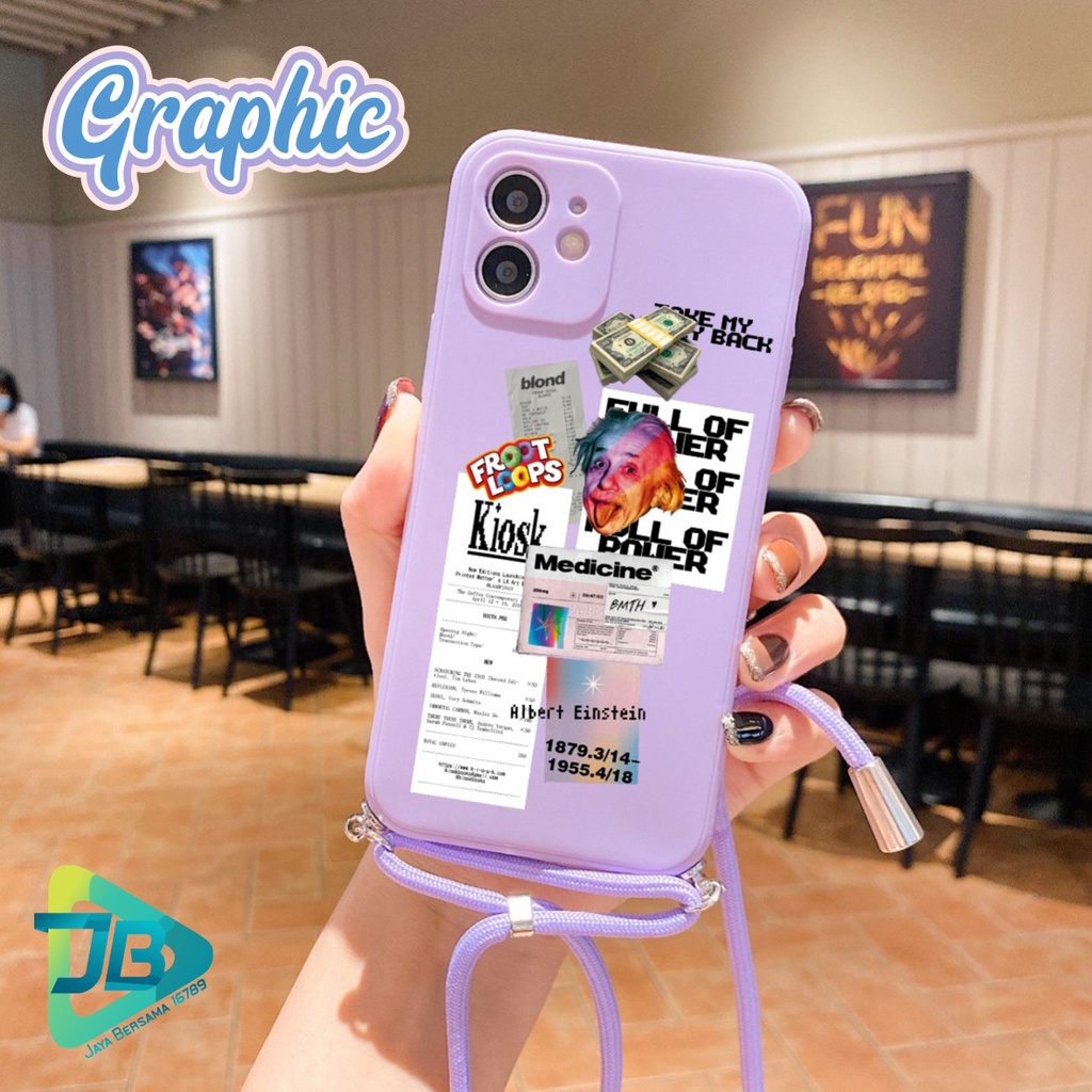 SOFTCASE SILIKON SLINGCASE TALI LANYARD STRAP PHONE MACARON PELINDUNG KAMERA GRAPHIC OPPO VIVO SAMSUNG XIAOMI REALME IPHONE ALL TYPE JB5570