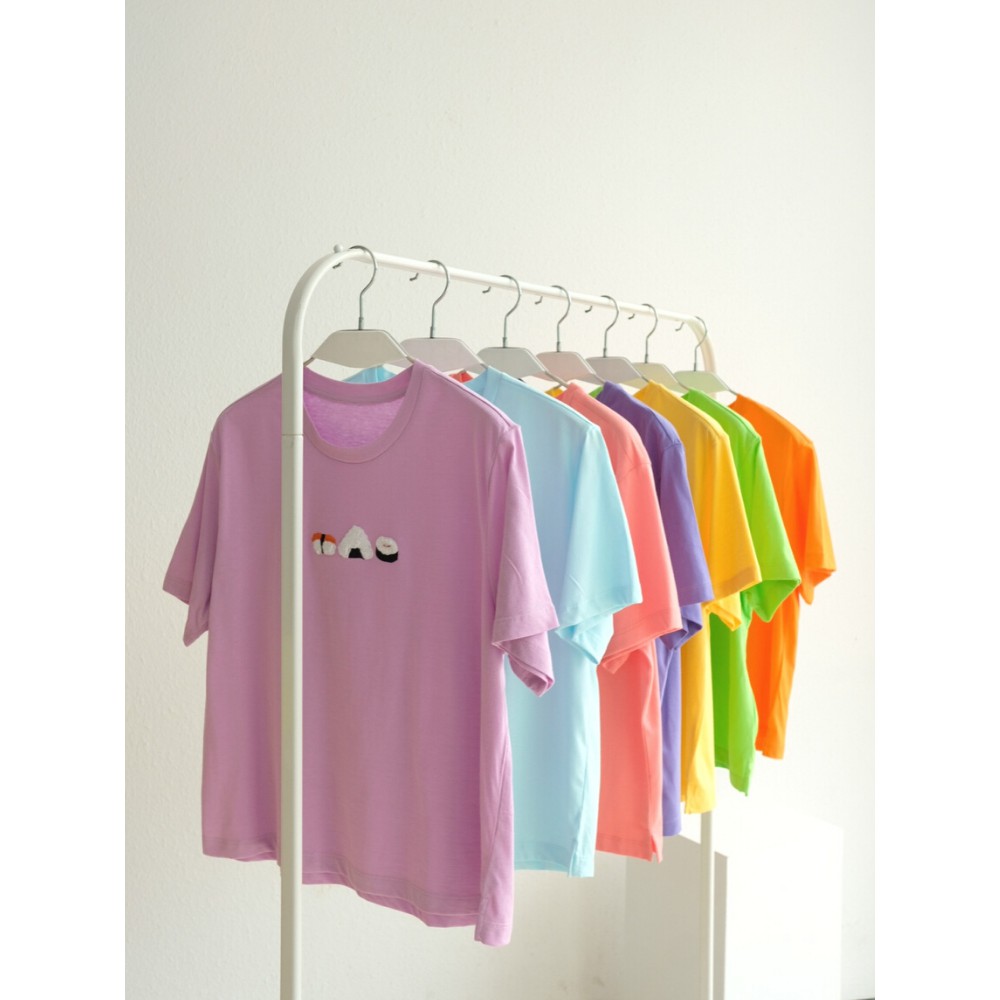 Kadaka T-0328 Tshirt Kaos Sushi Cute Embroidery Timbul