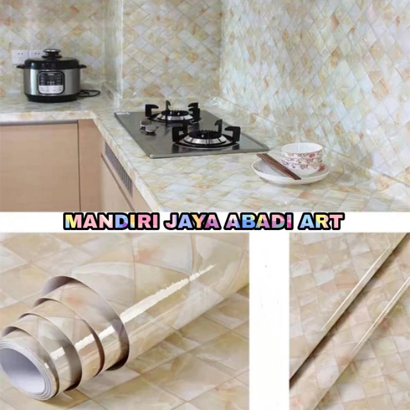 stiker marmer marble glossy Tebal meja kayu kaca lemari Anti air minyak dan panas