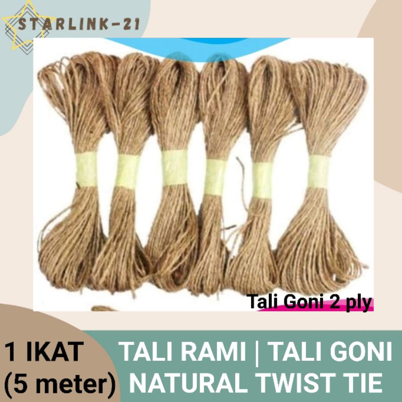 

[5 meter] TALI RAMI | TALI GONI 2 PLY | Natural Twist Tie