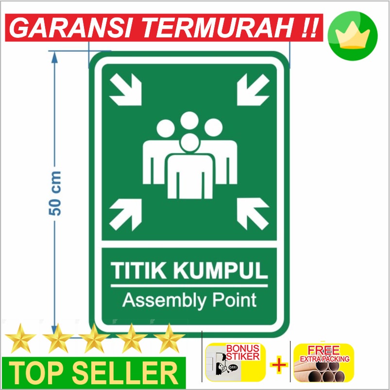 

Grosir Rambu Titik Kumpul Assembly Point 35cm x 50cm K3 Plat Alumunium Elegan