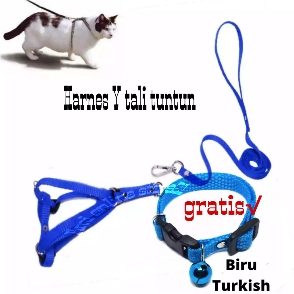 TALI TUNTUN HARNES Y PLUS KALUNG LONCENG KUCING MUSANG KELINCI ANJING DLL