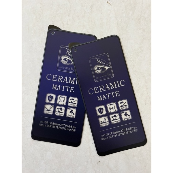 TEMPERED GLASS CERAMIC MATTE BLUE RAY TYPE REALME (untuk semua hp realme utk type bisa di pilih iya kk)