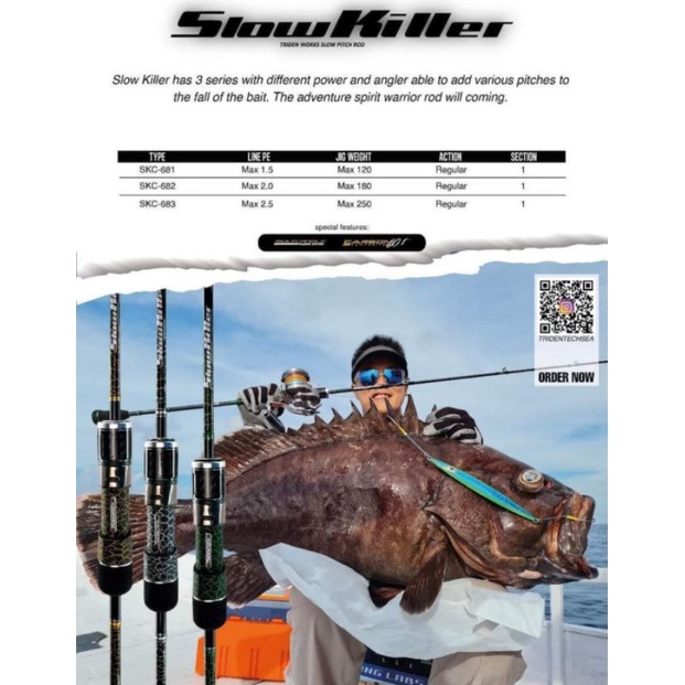 Rod Joran Slow Jigging OH Tridentech SlowKiller Slow Killer PE 1.5 2.0 2.5