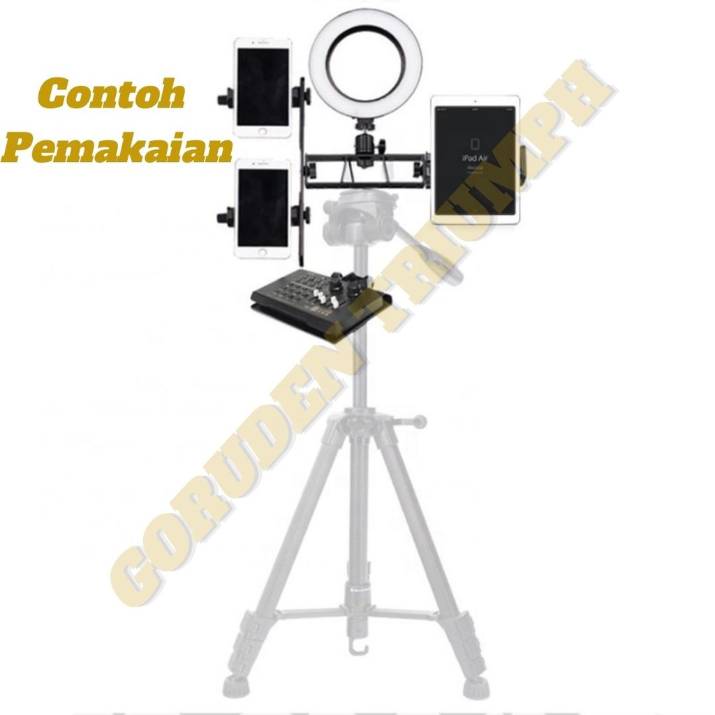 [WS]  SAMBUNGAN TRIPOD HP Sambungan Holder U Tripod Hp 3 Posisi Extension Converter Live Multi Clip Mobile Position