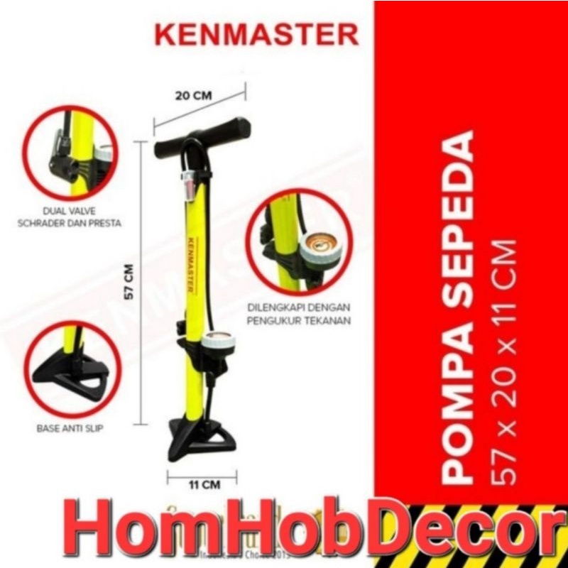 Pompa Sepeda + Meteran Kenmaster