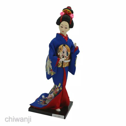 12 Inch Action Figure Kimono Geisha Gaya Jepang Vintage Warna Merah Mawar Untuk Dekorasi Rumah Chiwanji Home Decor