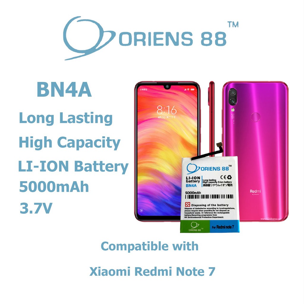 Baterai Batre Battery Double Power Xiaomi Redmi Note 7 BN4A OR88/ Oriens88