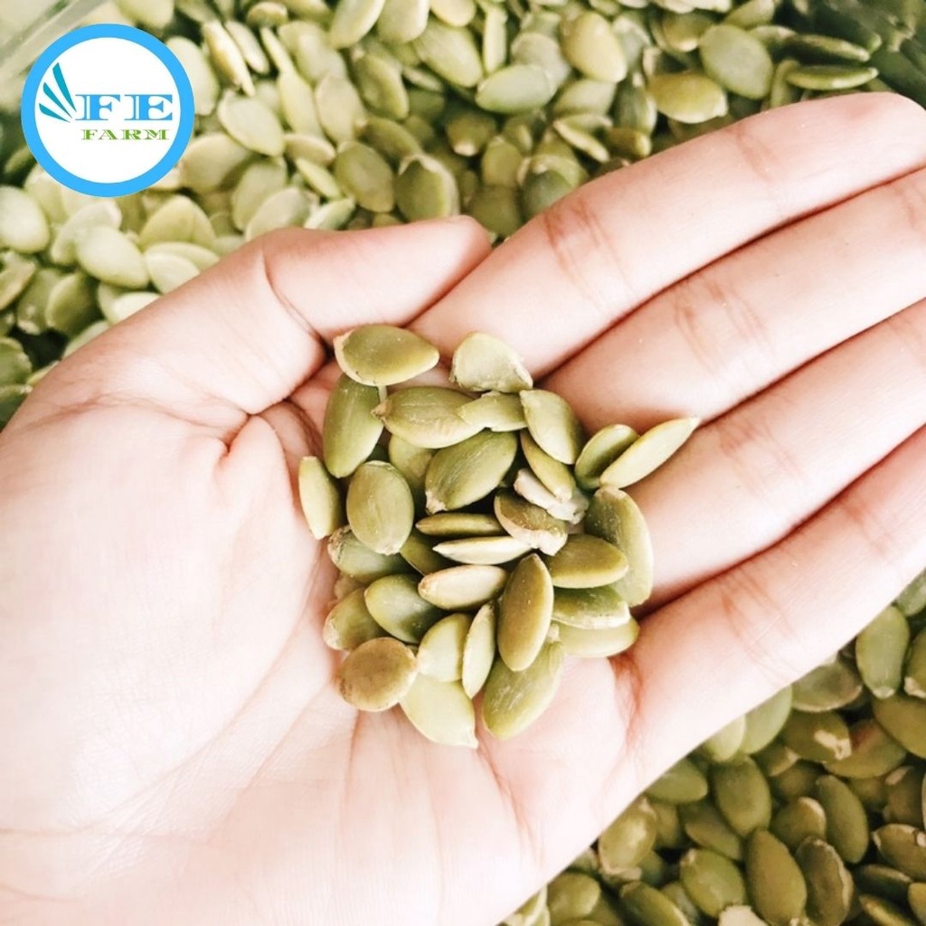 PUMPKIN SEEDS 10GR BIJI LABU KUNING MENTAH MATANG ORGANIK RAW ROASTED PEELED PEPITAS SEED HAMSTER FEFARM