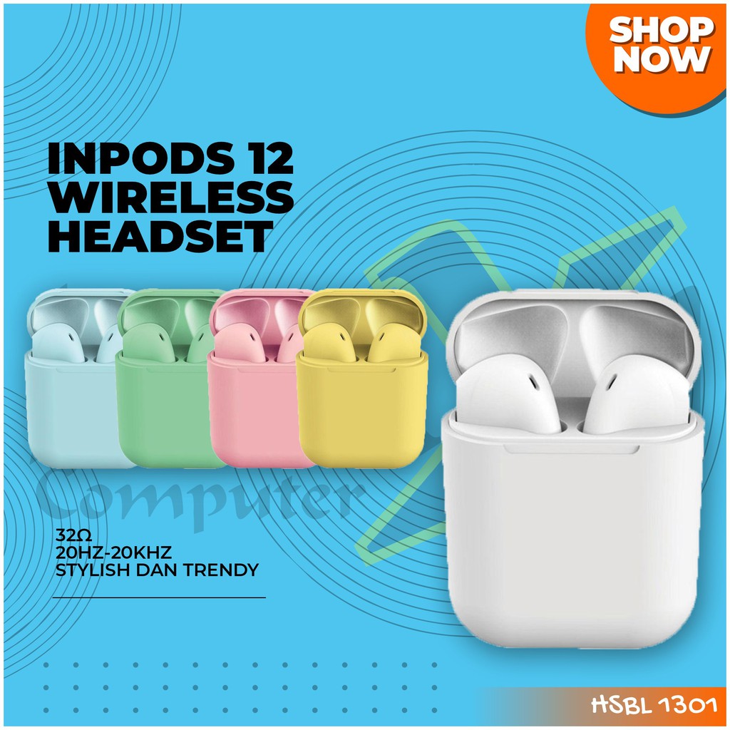 Jual inPods 12 Macaron TWS Bluetooth 5.0 Wireless Earphone Headset