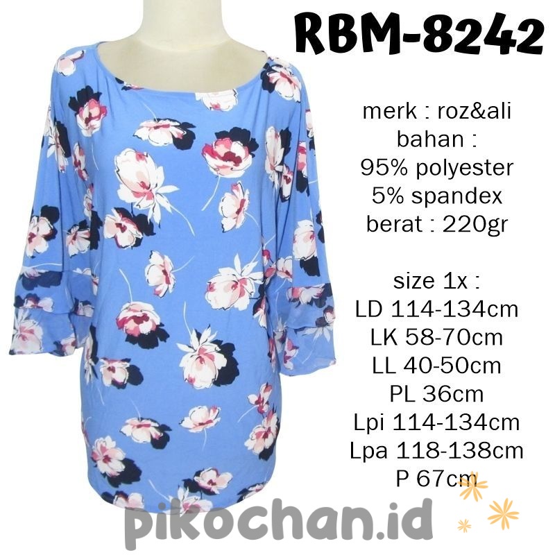 PIKOCHAN.ID PIKOCHAN.ID RBM-8242 BLOUSE FLOWER ROZ&ALI BIGSIZE JUMBO