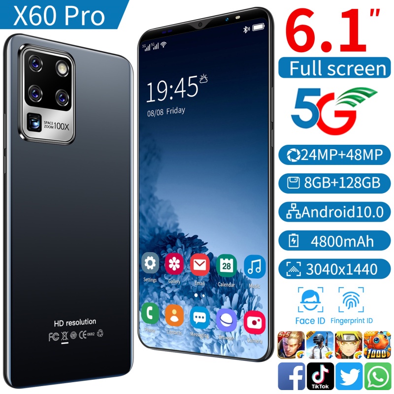 S30 Plus Ponsel Pintar  5G Handphone  8 + 128 GB Memori Layar 6,1 inci Kartu Ganda Dual Standby Siaga Ultra-Panjang Kamera Definisi Tinggi Ponsel Android