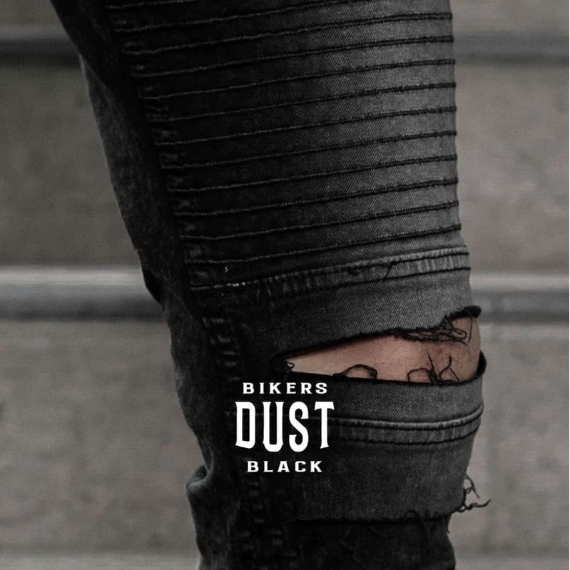 [BIKERS RIDER RIPPED] Celana jeans pria sobek lutut ripped jeans celana panjang hitam pria street