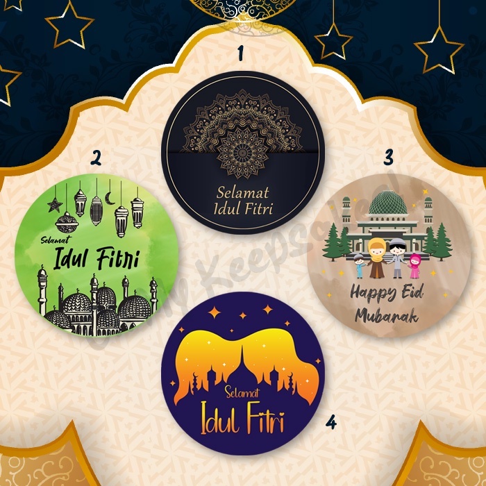 

- Stiker Kue Toples Hantaran Parsel Parcel Lebaran Idul Fitri (SBID01-04) Besar dan Kecil