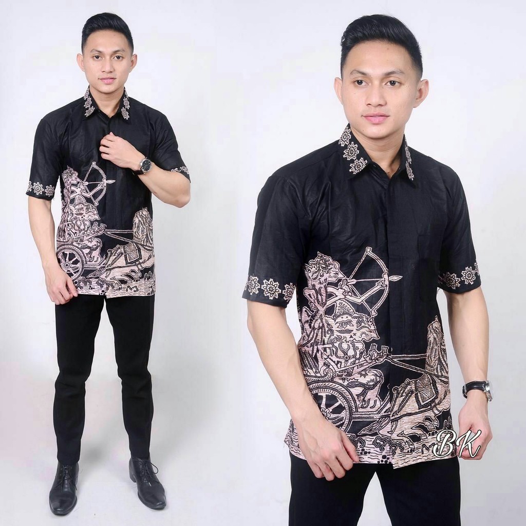 kemeja batik motif wayang panah