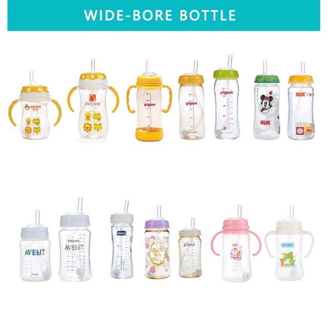 Straw Replacer / Pengganti Dot Botol Bayi Wide Neck Slim Neck Pigeon / Avent / Simba / Dr. Brown / Huki / Dodo dll