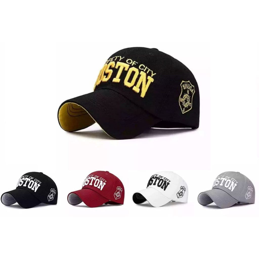 [COD] TOPI BASEBALL CAPS BOSTON DISTRO/ ORIGINAL/ PREMIUM/ TOPI BASEBALL BORDIR COMPUTER