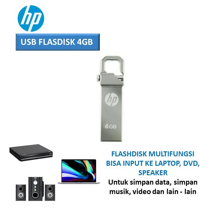 Flashdisk Flash Disk HP 4GB 4 GB  Stainless