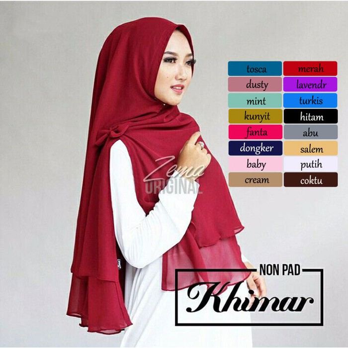 Jilbab Non Pet Khimar Ceruti Khimar 2 Layer Hijab Kerudung Murah NP