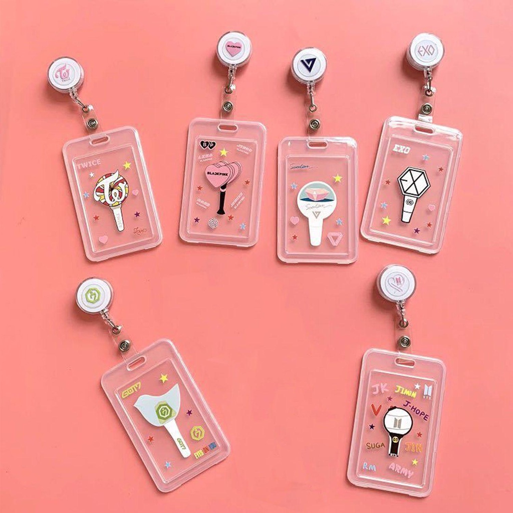Lily Retractable Card Holder Multifungsi Luggage Tag Cover Lovely Name Badge Holder