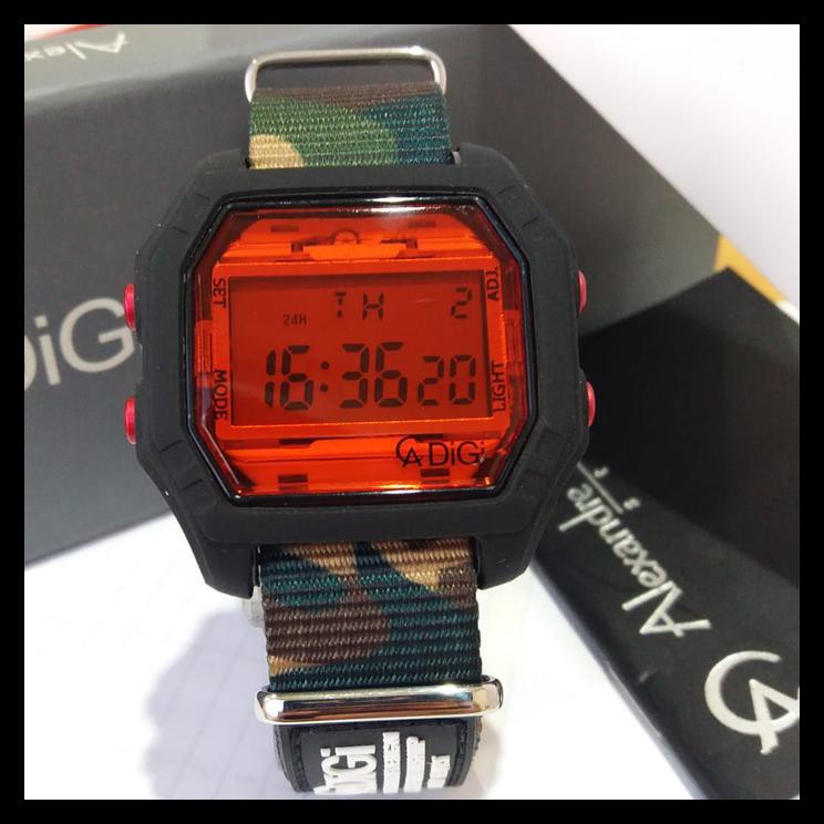 Alexandre Christie Digi Ac 9224 Me Loreng Jam Pria Original Ori Garans