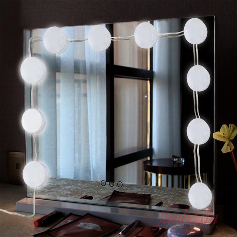 Vanity Led Mirror Lights Kit Dimmable 10 Bulbs Lighting Diy Fixture Strip For Makeup Dressing Table Shopee Indonesia