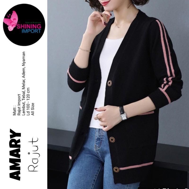 Jacket cardi rajut import korea Jaket premium Atasan wanita Amary
