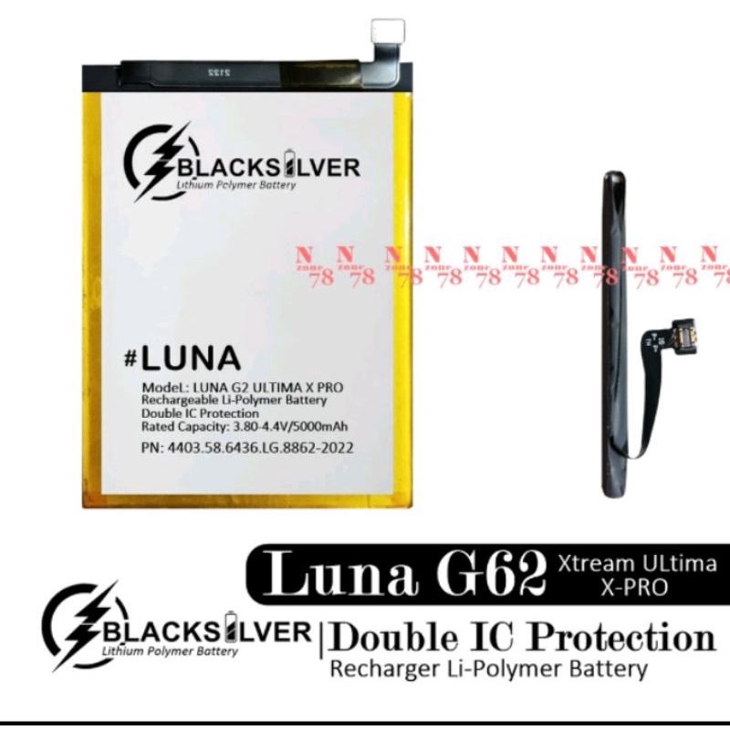 BATRE BATREI BATERAI BATTERY BATTERAY LUNA G62 G 62 XTREME EXTREAM ULTIMA X PRO DOUBLE POWER (5000 m