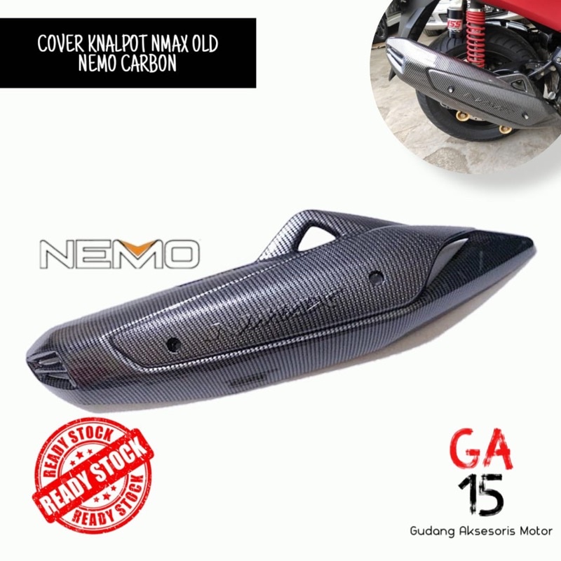 COVER KNALPOT YAMAHA NMAX OLD TAHUN 2015-2019 NEMO CARBON ORIGINAL