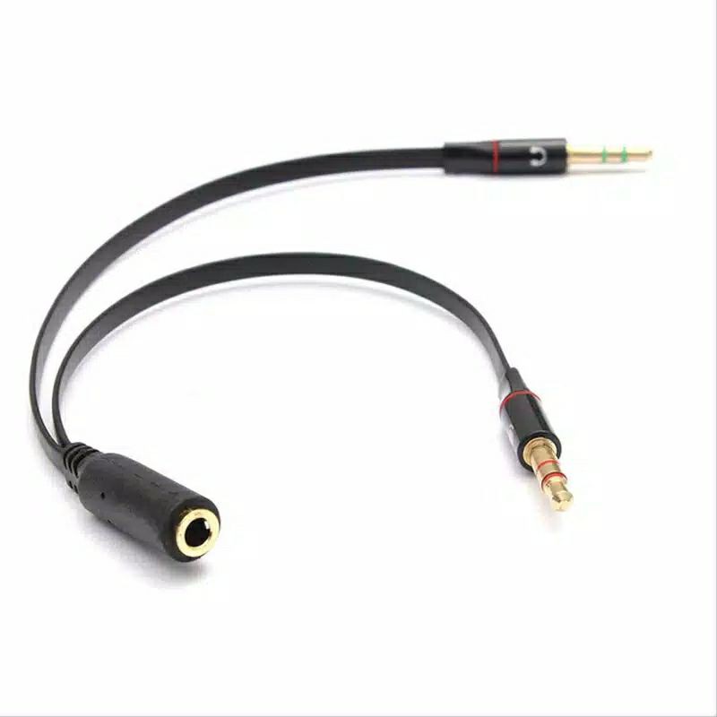 Converter Kabel Jack 3.5mm 1 Female ke 2 Male Splitter Audio Mic Headset PC