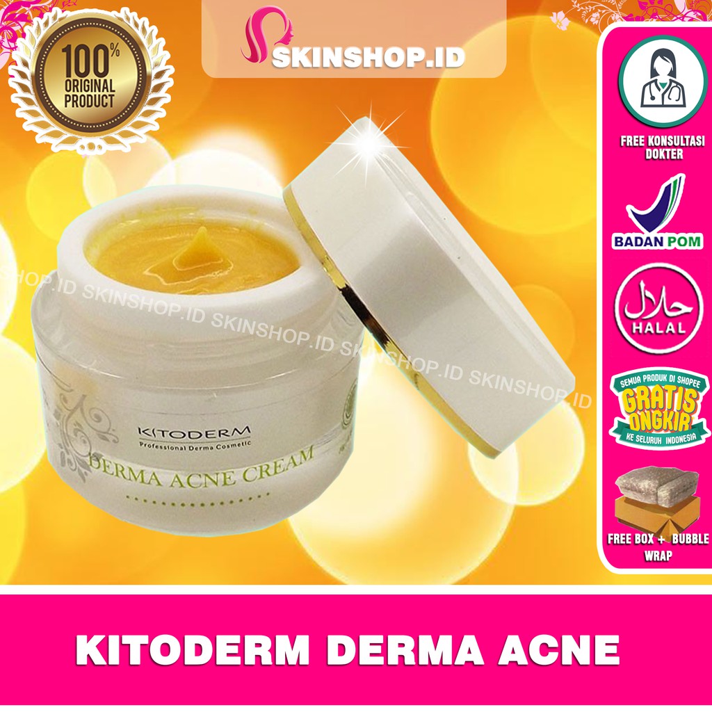 Kitoderm Derma Acne Cream 10gr Original / Krim Jerawat, Penghilang Bopeng, Bekas Jerawat  BPOM Aman