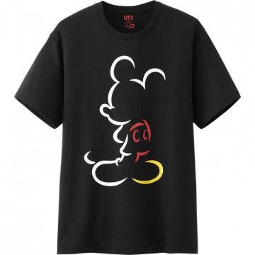 Kaos Baju T-shirt mickey silouet unisex